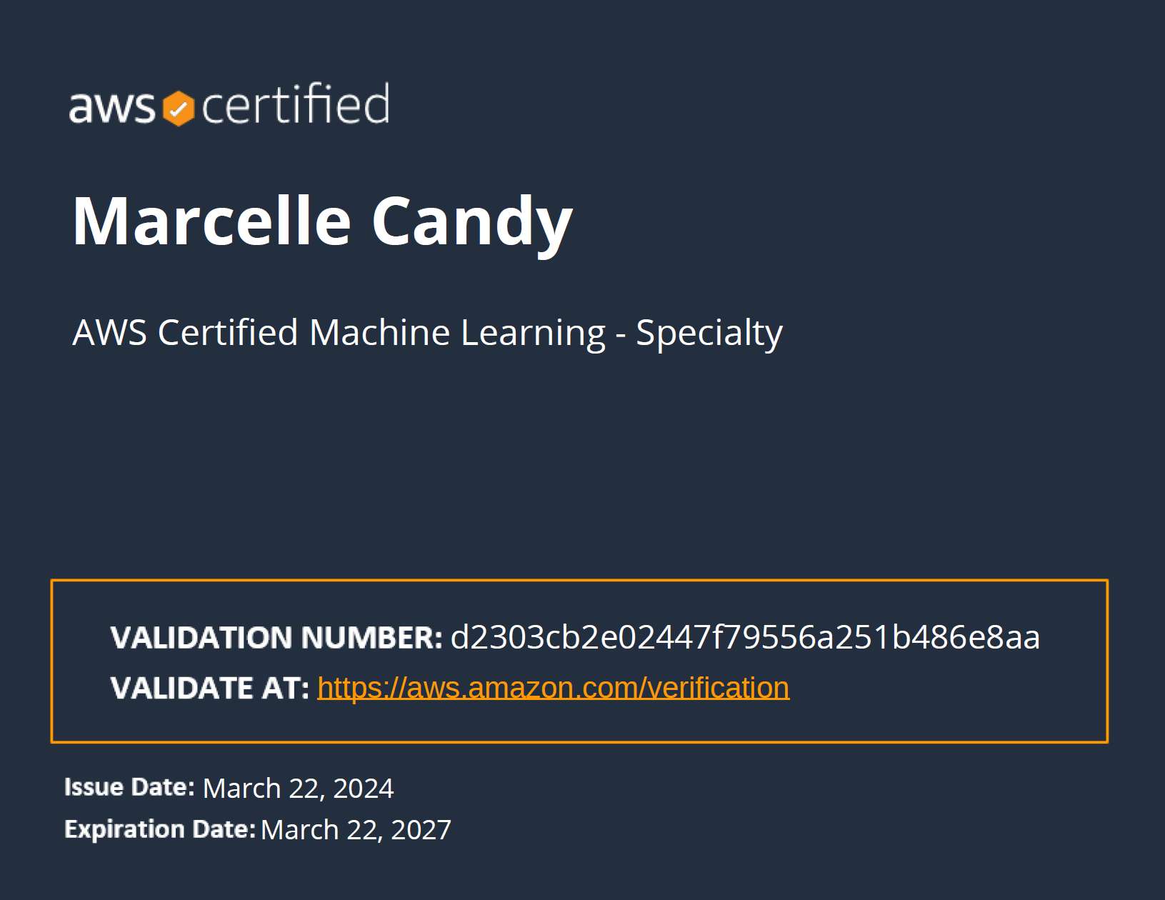 AWS Certified Machine Learning – Specialty